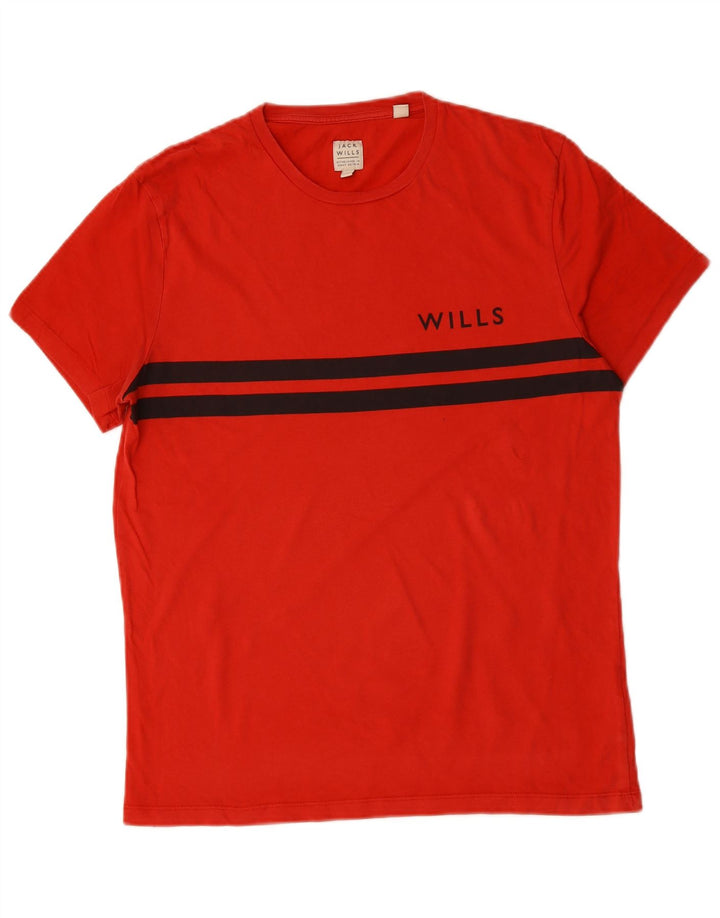 JACK WILLS T-shirt da uomo Top piccola in cotone a righe rosse