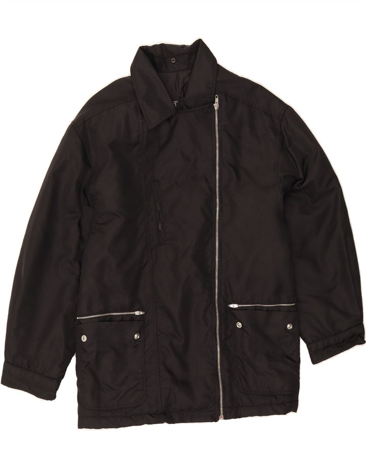 SWISH Womens Windbreaker Jacket UK 16 Large Black Vintage Swish and Second-Hand Swish from Messina Hembry 
