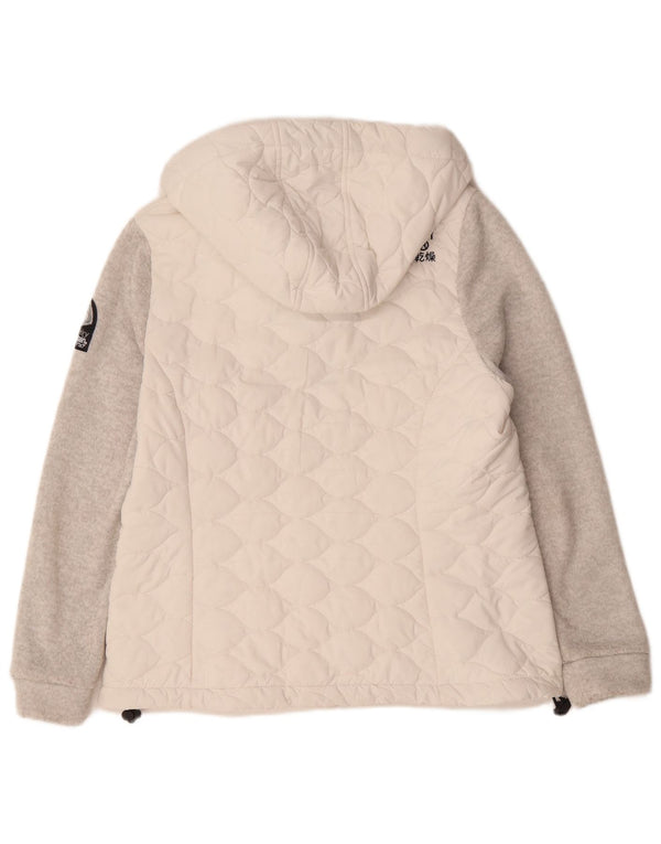 Giacca a vento con cappuccio da donna Superdry UK 16 Large White Colourblock