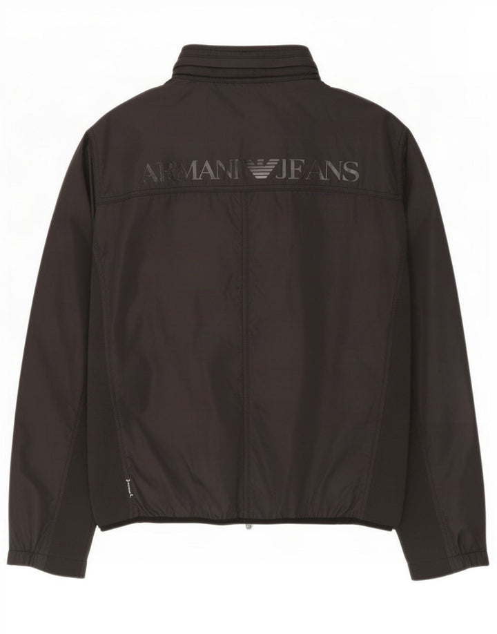 Giacca da ginnastica grafica da uomo Armani Jeans grande nera in poliammide