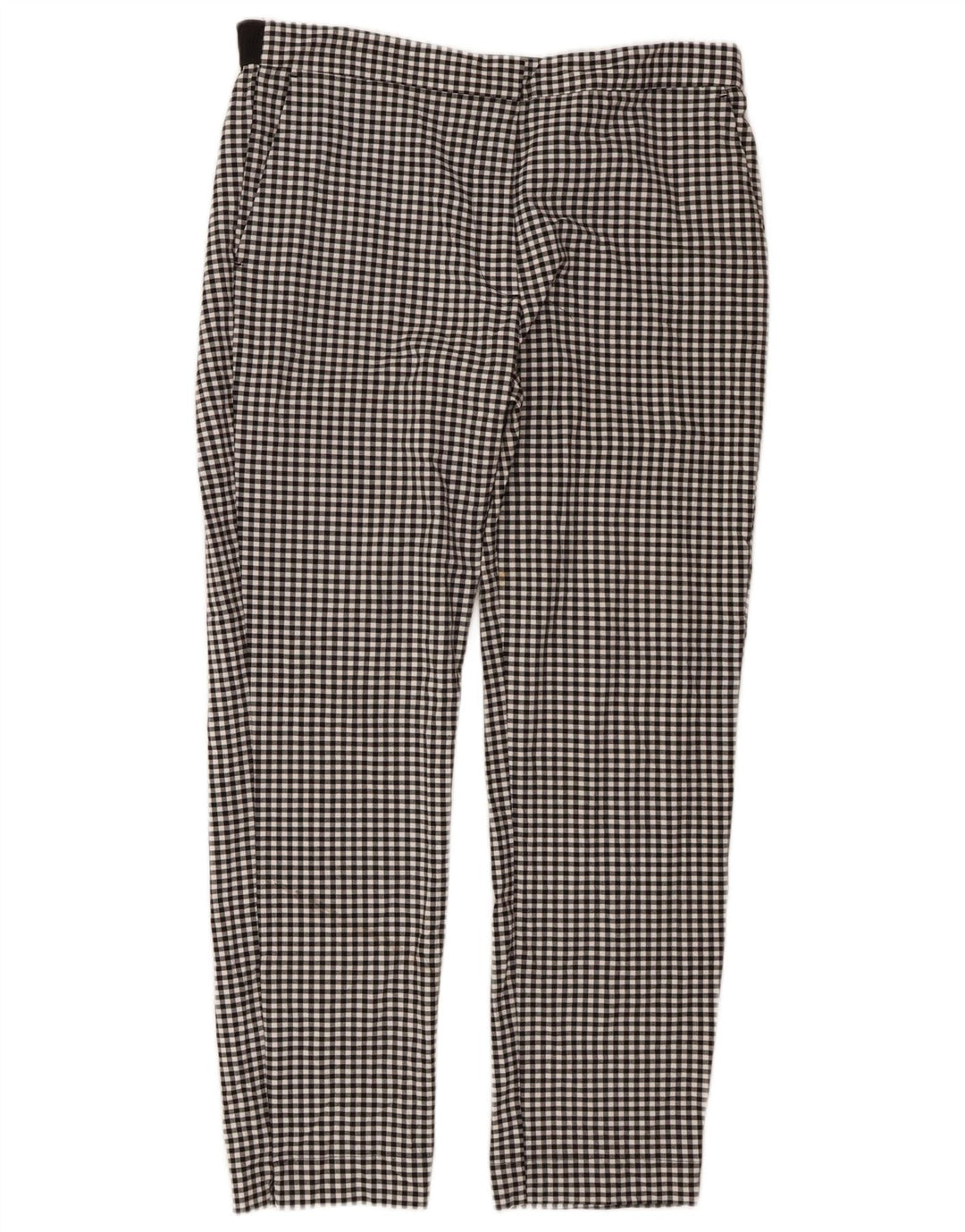 Pantaloni chino slim da donna Zara XL W32 L27 poliestere a quadretti neri