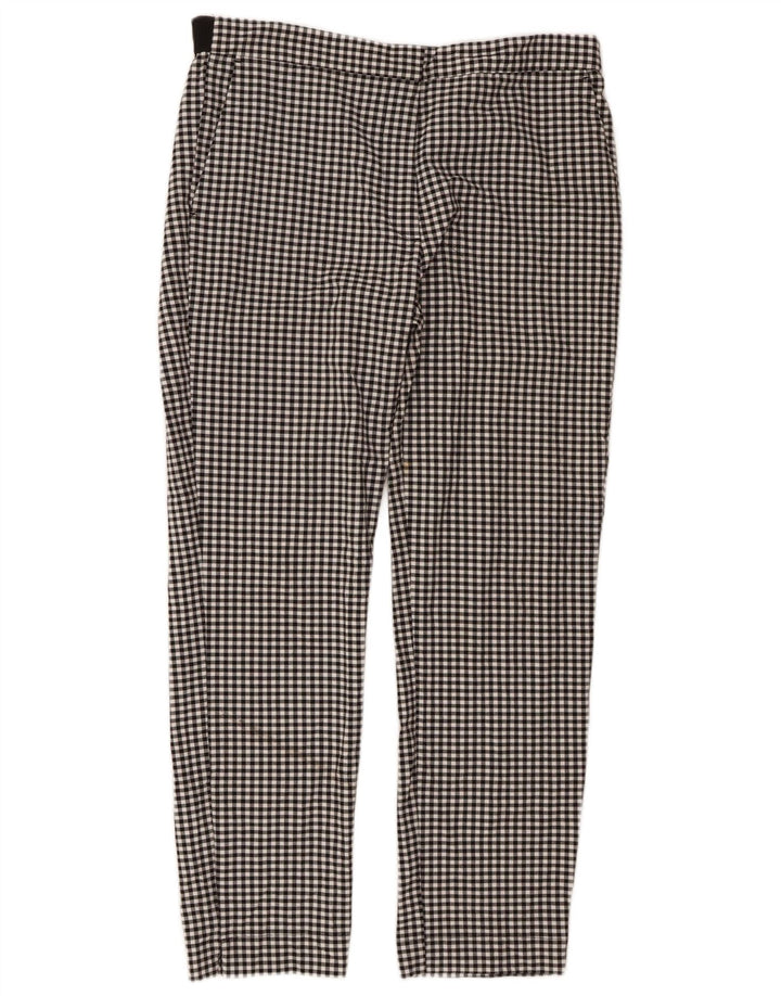 Pantaloni chino slim da donna Zara XL W32 L27 poliestere a quadretti neri