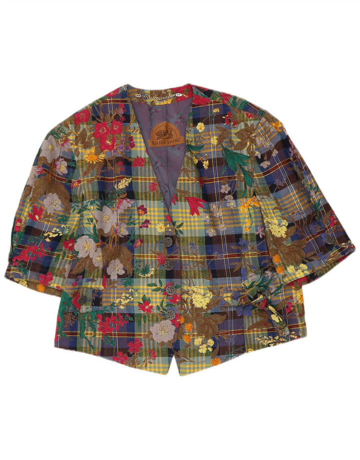 JULIUS LANG Giacca blazer da donna a 4 bottoni EU 40 media multicolore