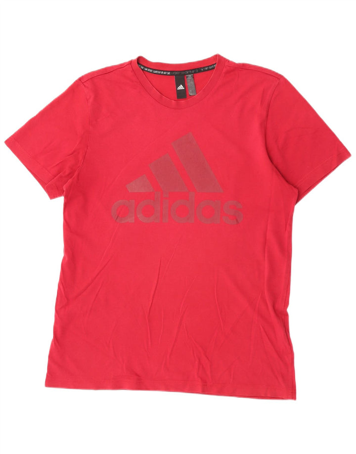 T-shirt grafica da uomo Adidas Top in cotone bordeaux medio