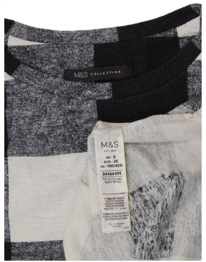 Marks & Spencer Top da donna a maniche lunghe UK 8 Small Poliestere blu navy