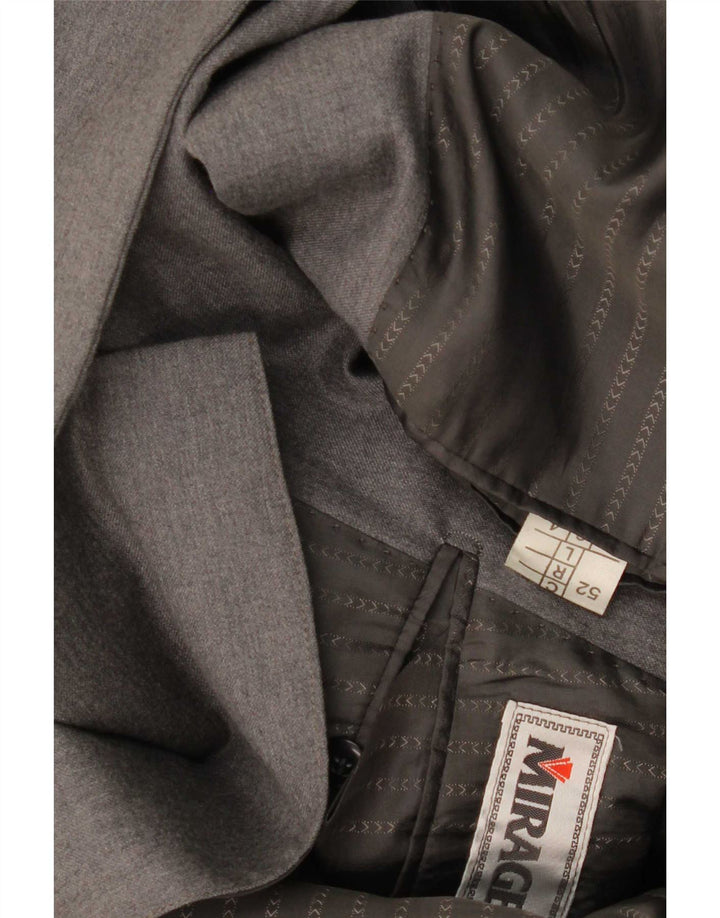 Giacca blazer doppiopetto da uomo Mirage IT 52 XL in lana merino grigia
