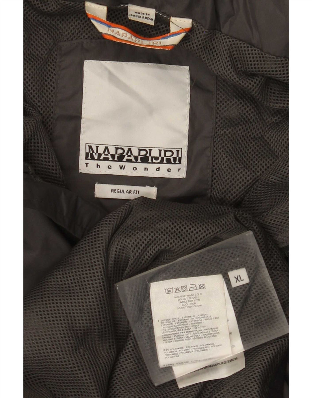 Giacca antipioggia da uomo con cappuccio Napapijri UK 42 XL Poliammide grigia