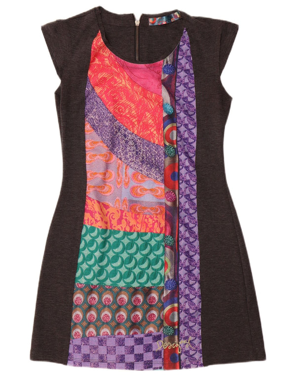 Abito tubino da donna DESIGUAL UK 12 Patchwork grigio medio