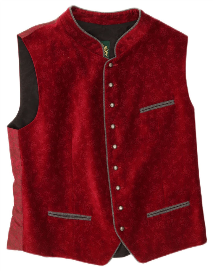 Gilet da uomo Hammerschmid EU 48 cotone floreale rosso medio