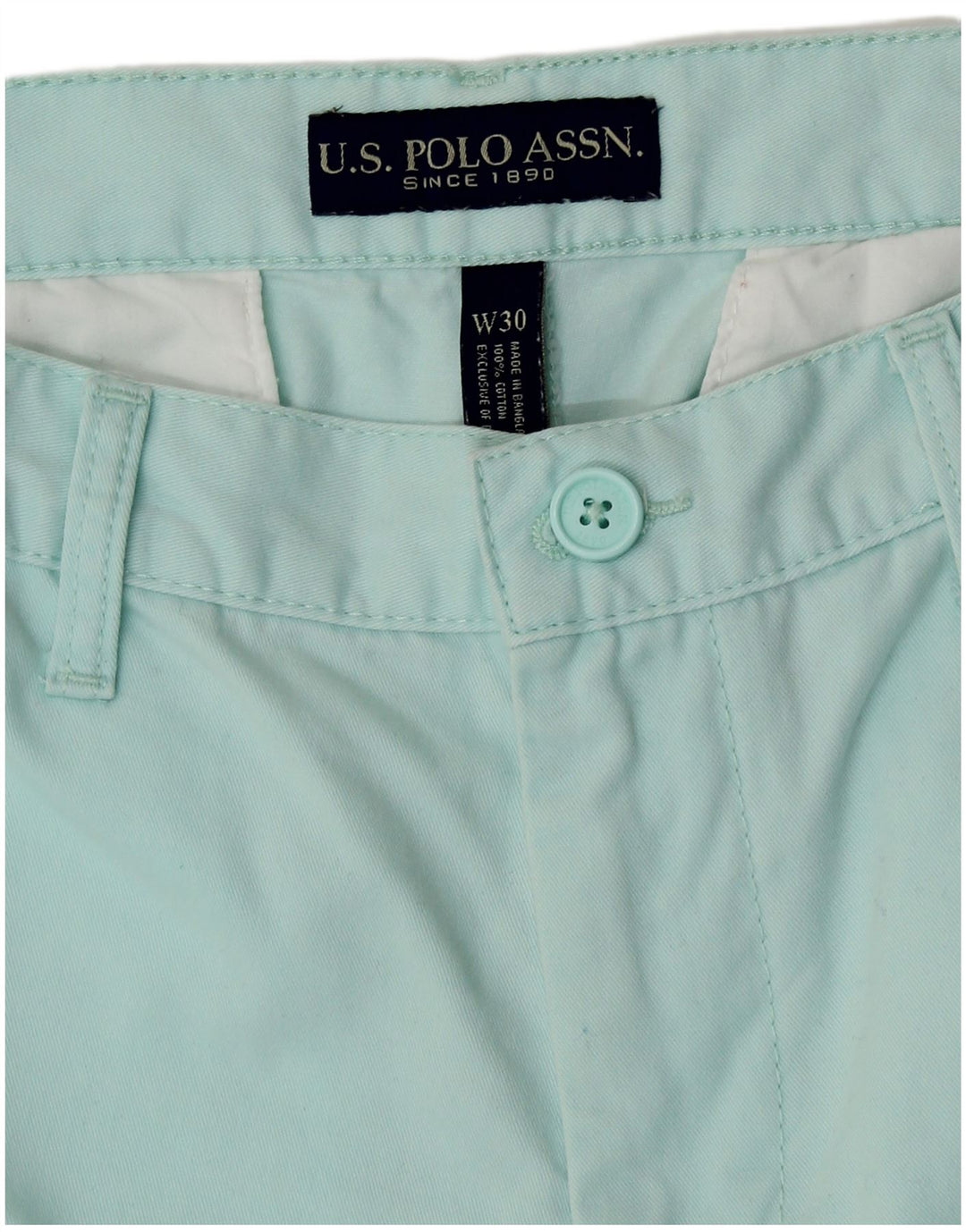 POLO ASSN. Pantaloncini chino da uomo W30 in cotone blu medio
