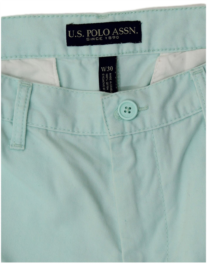 POLO ASSN. Pantaloncini chino da uomo W30 in cotone blu medio