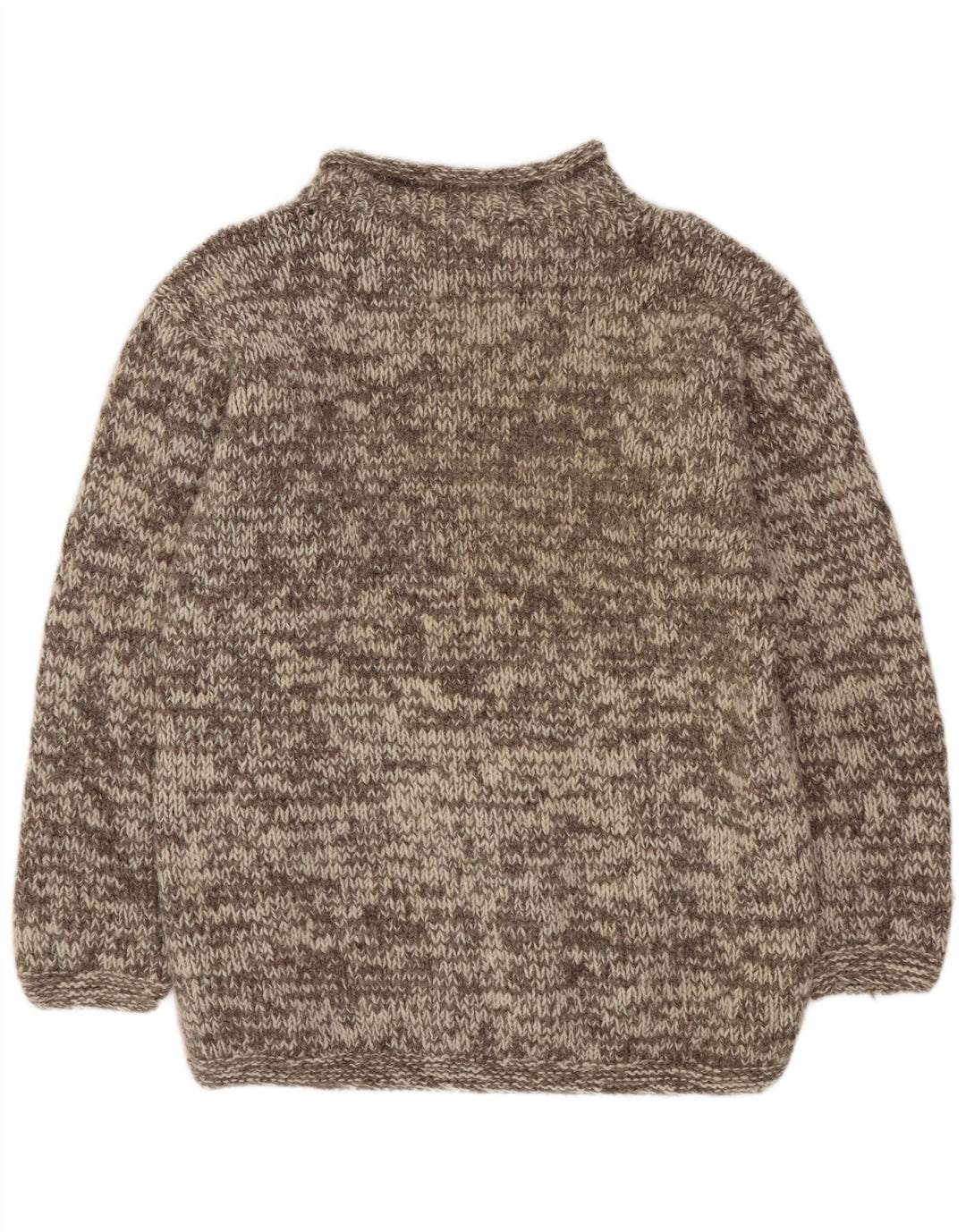 Maglione maglione vintage da donna con scollo a barca UK 16 grande lana screziata grigia