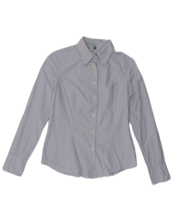 Camicia da donna Benetton UK 12 a righe blu medio