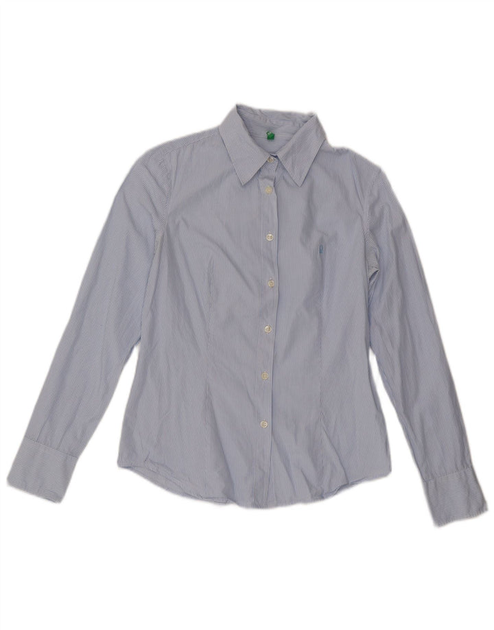 Camicia da donna Benetton UK 12 a righe blu medio