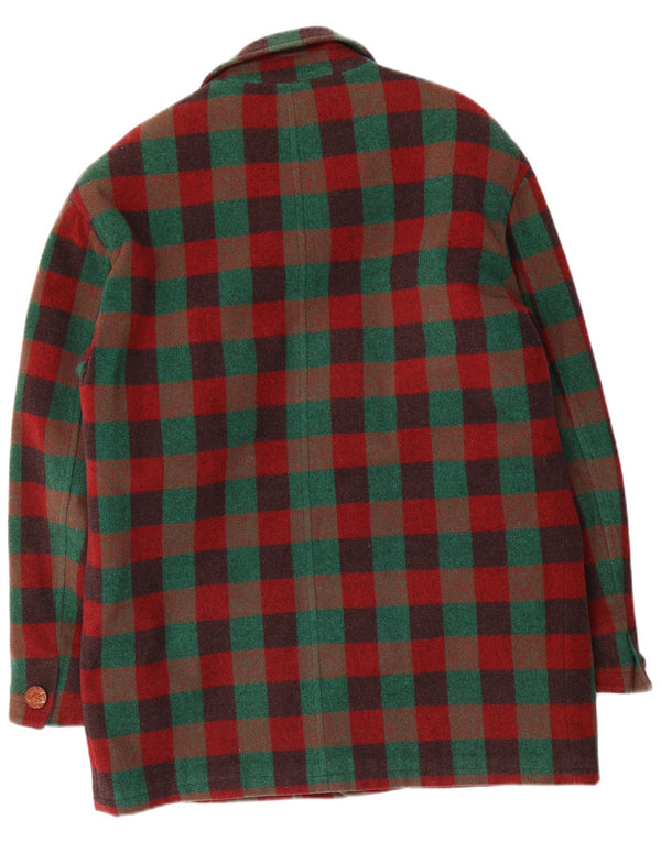 Soprabito vintage da uomo IT 48 medio in lana a quadri multicolore