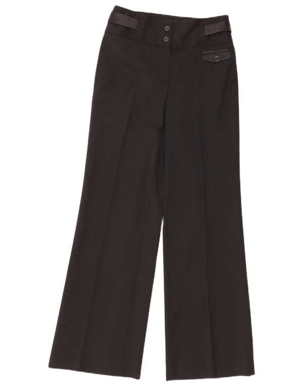 Pantaloni casual a gamba larga da donna Massimo Dutti EU 36 XS W26 L30 Lana nera