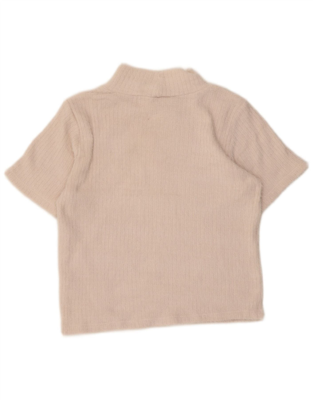 Maglione corto a collo alto da donna Zara UK 14 grande bianco sporco