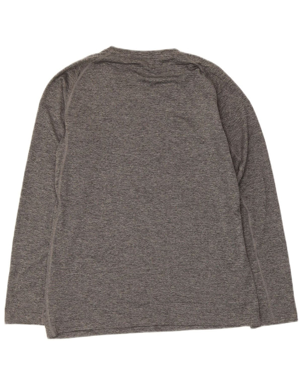 Top Adidas Climalite da donna a manica lunga UK 8/10 Small Grigio Flecked