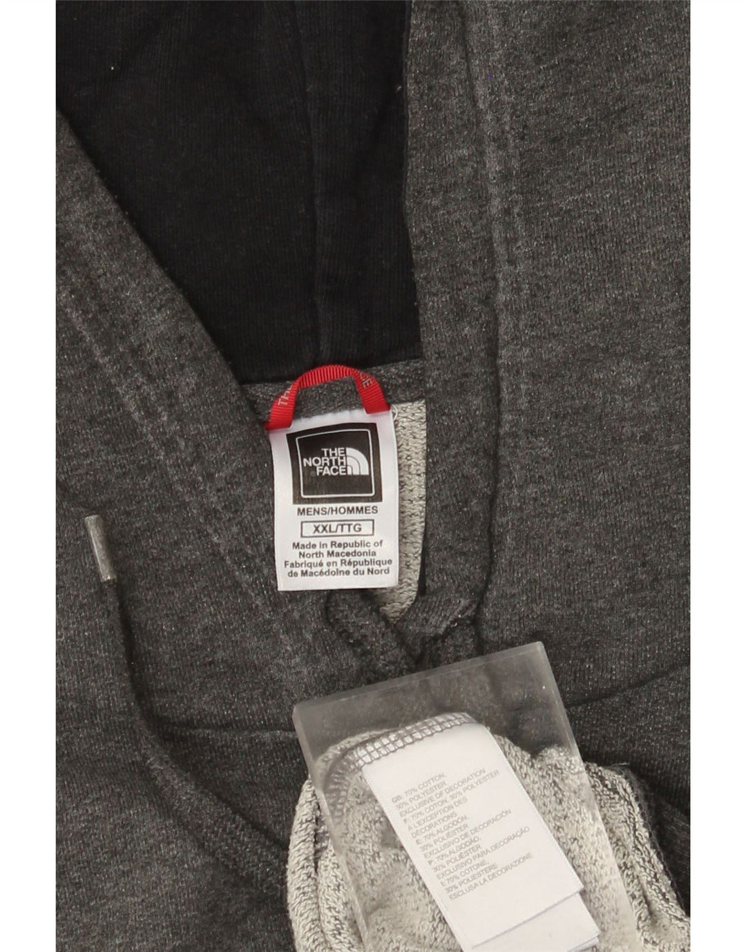 Felpa con cappuccio grafica da uomo The North Face 2XL cotone grigio