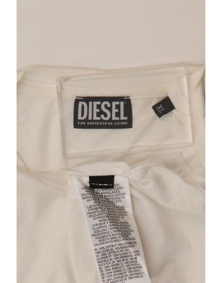 T-shirt grafica da uomo Diesel Top XL in cotone bianco