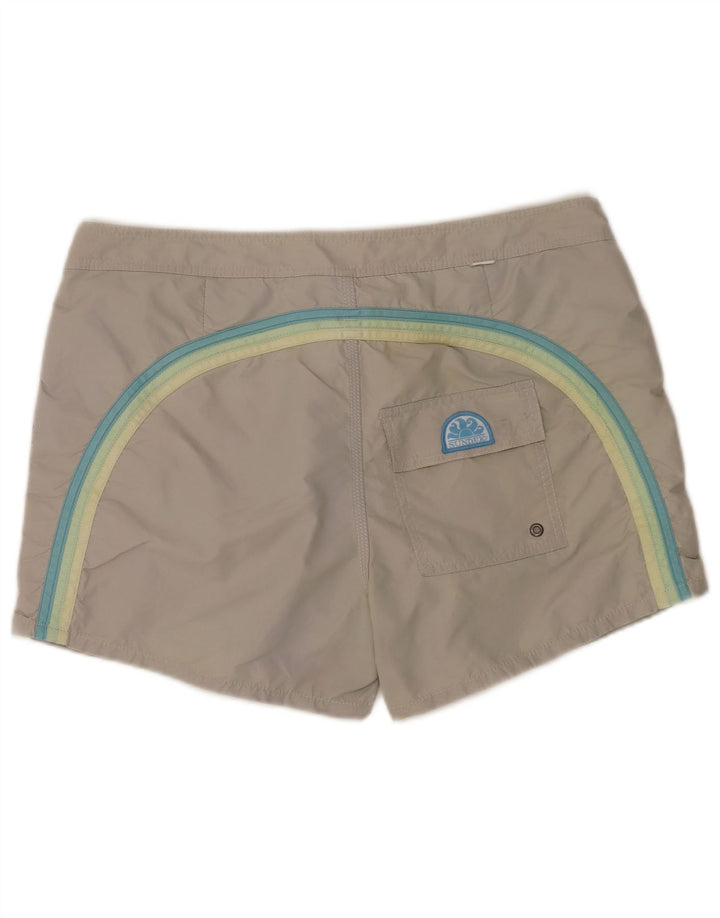 Pantaloncini da bagno da uomo Sundek, nylon a righe grigie grandi