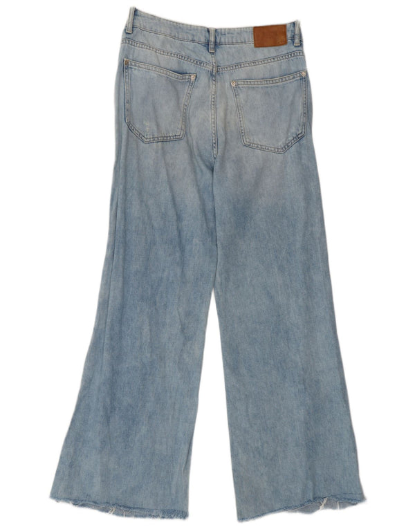 Jeans Zara vintage a gamba larga da donna EU 36 XS W26 L28 cotone blu
