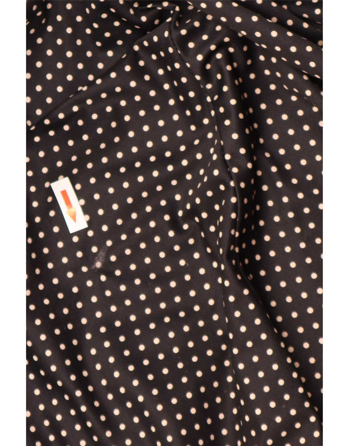 Abito a trapezio da donna vintage UK 18 XL Poliestere maculato nero