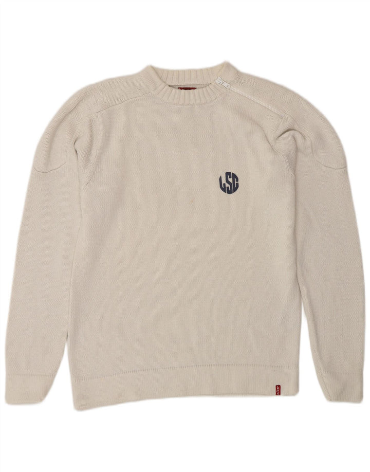Maglione girocollo con grafica da uomo Levi's piccolo in cotone bianco