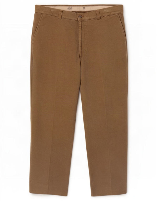 Pantaloni chino dritti da fine settimana da uomo Farah W40 L29 cotone marrone