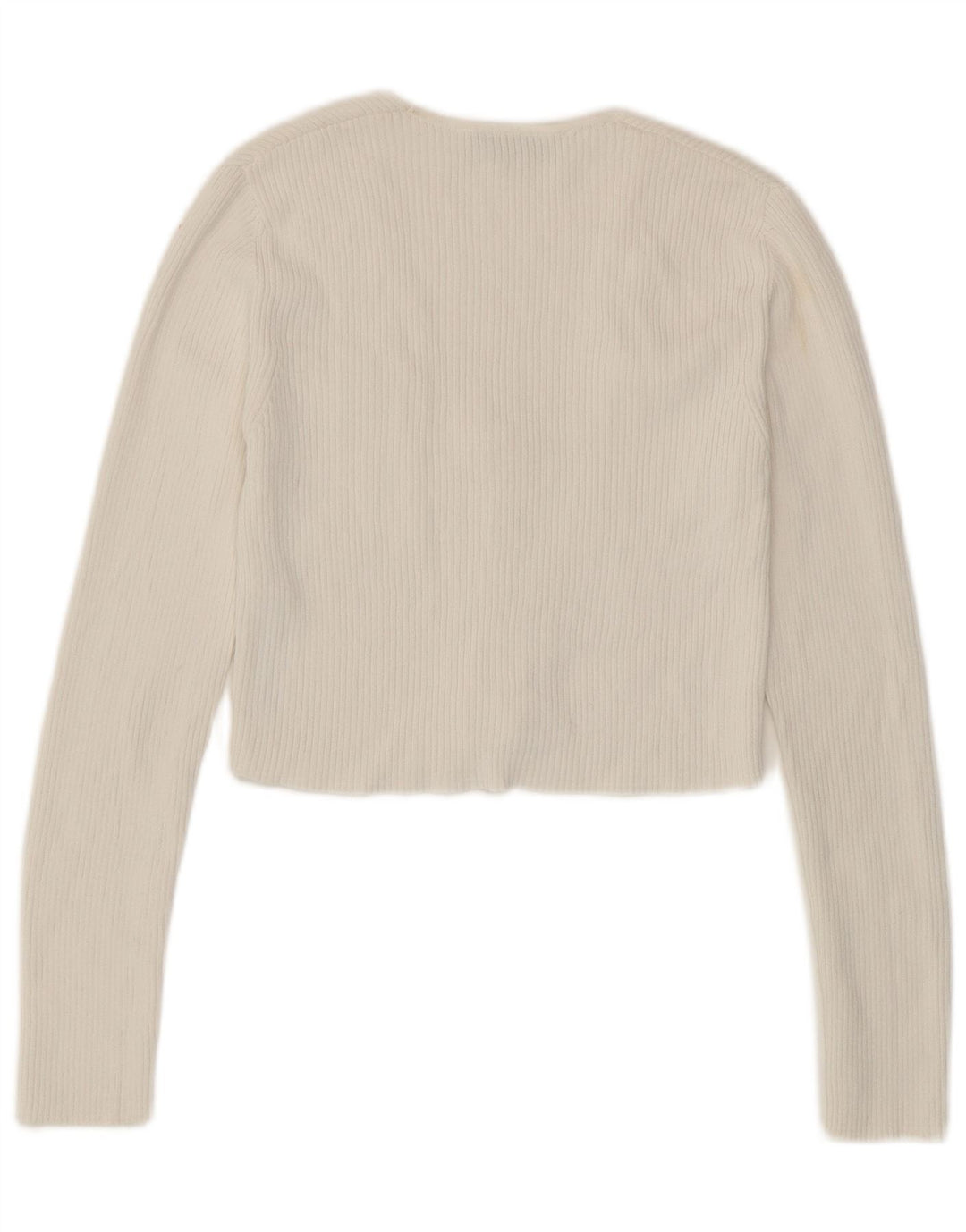 Maglione cardigan corto da donna Zara UK 12 Viscosa bianca media