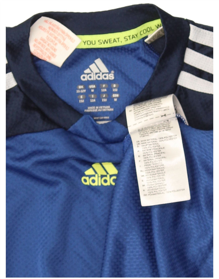 Maglietta Adidas da ragazzo, 11-12 anni, in poliestere color block blu