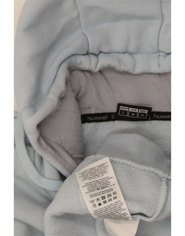 Felpa con cappuccio grafica da uomo Hummel in cotone blu medio