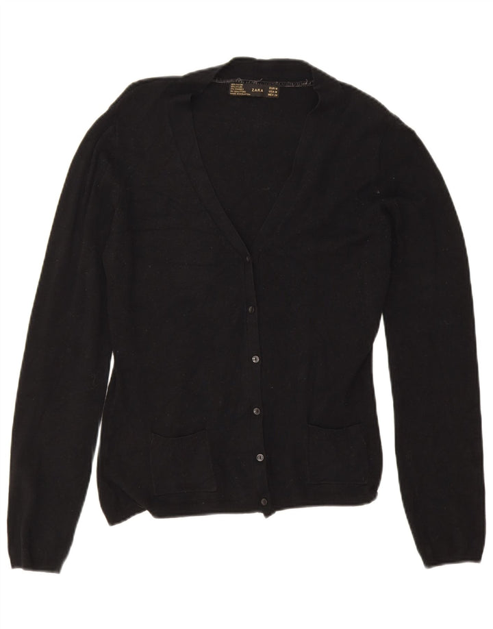 Maglione cardigan corto da donna Zara UK 12 medio nero