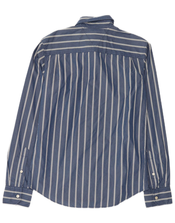 Camicia da uomo Tommy Hilfiger piccola in cotone a righe blu