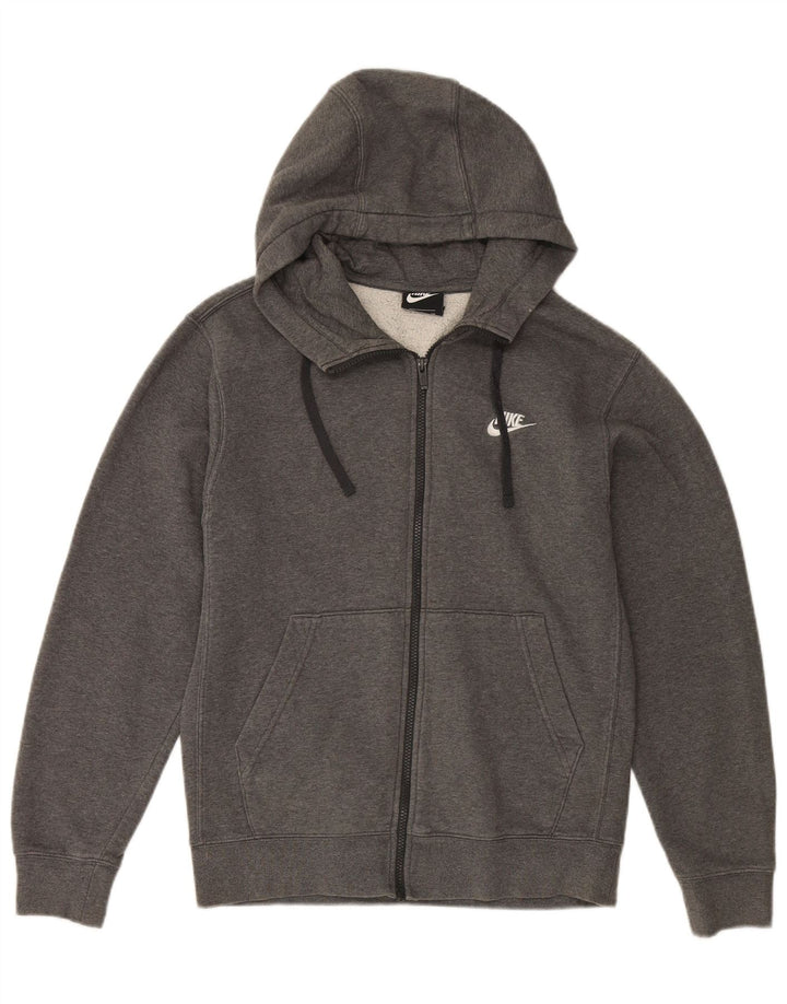 Maglione con cappuccio e zip da uomo NIKE piccolo in cotone grigio