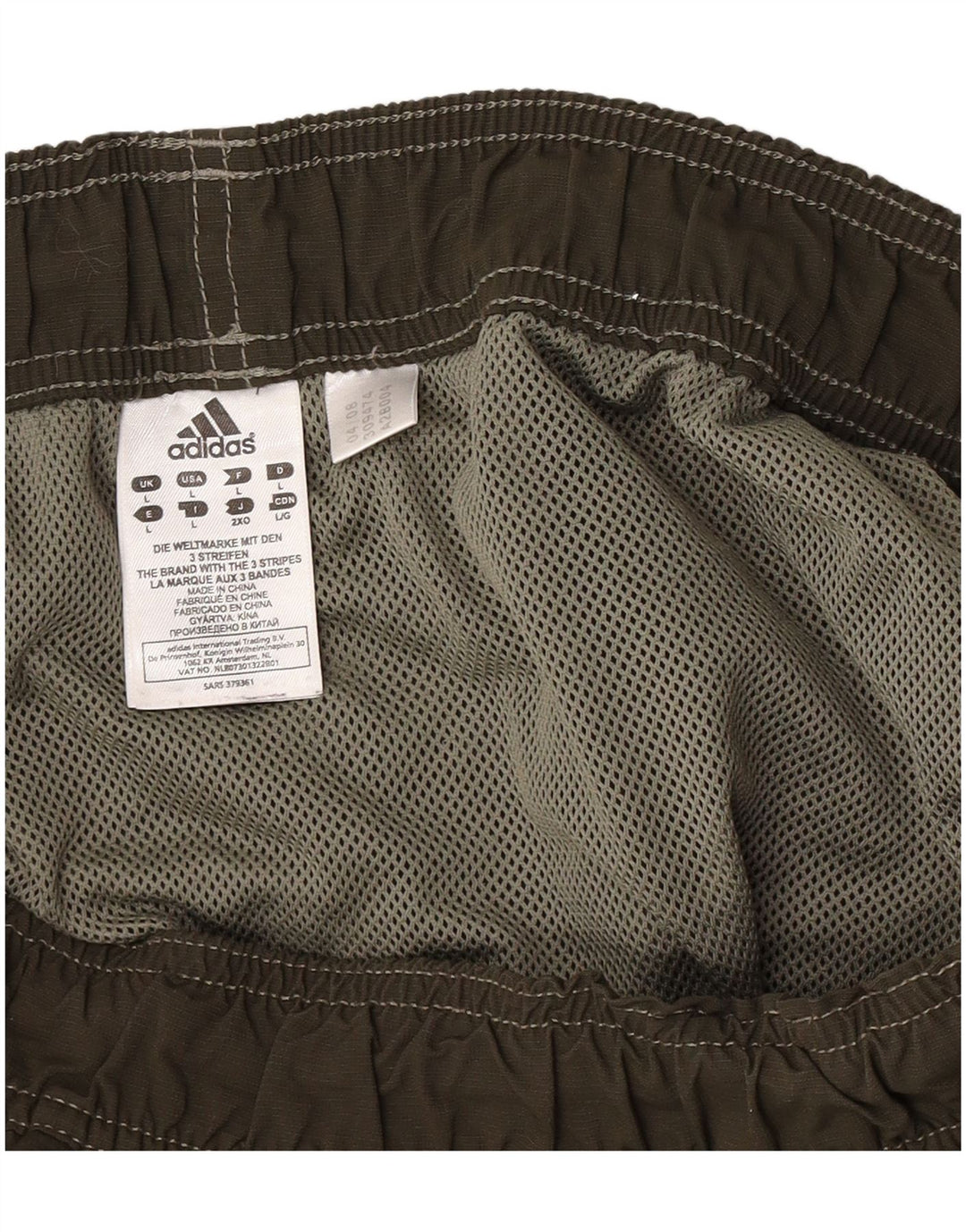Pantaloncini da bagno grafici da uomo Adidas grandi in nylon kaki
