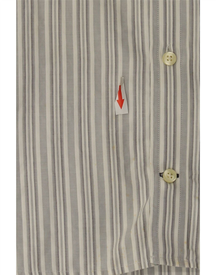 TOMMY HILFIGER Camicia a maniche corte da uomo in cotone a righe grigie grandi
