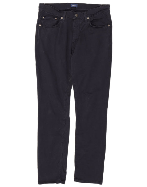 Pantaloni casual slim da uomo Gant W34 L32 cotone blu navy
