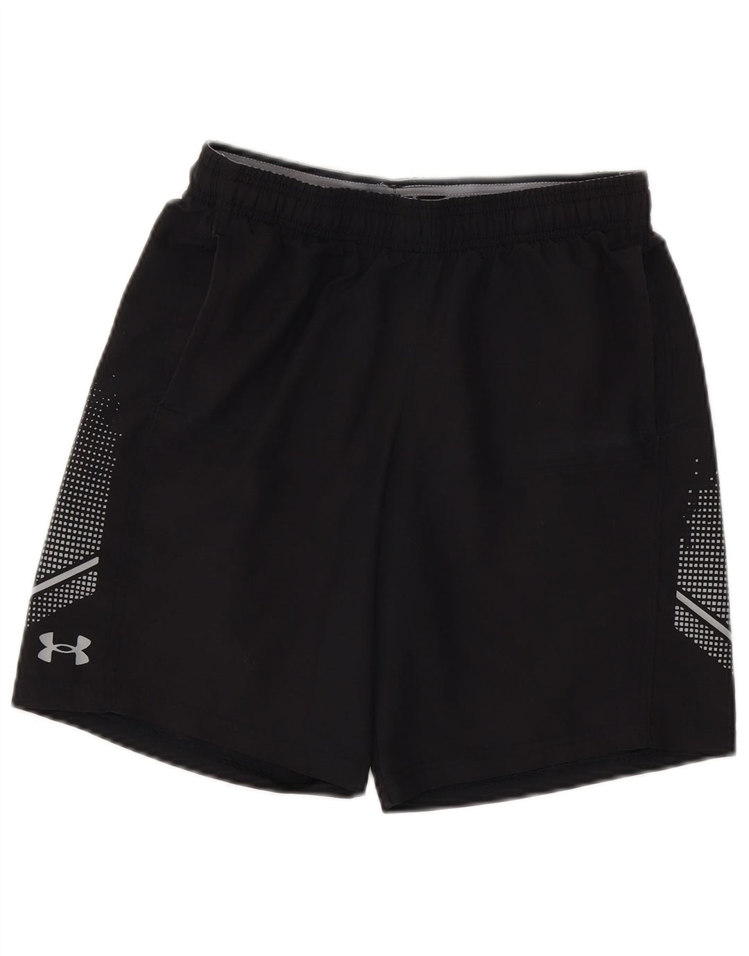 Pantaloncini sportivi con grafica UNDER ARMOUR per ragazzi 11-12 anni, grandi, in poliestere nero