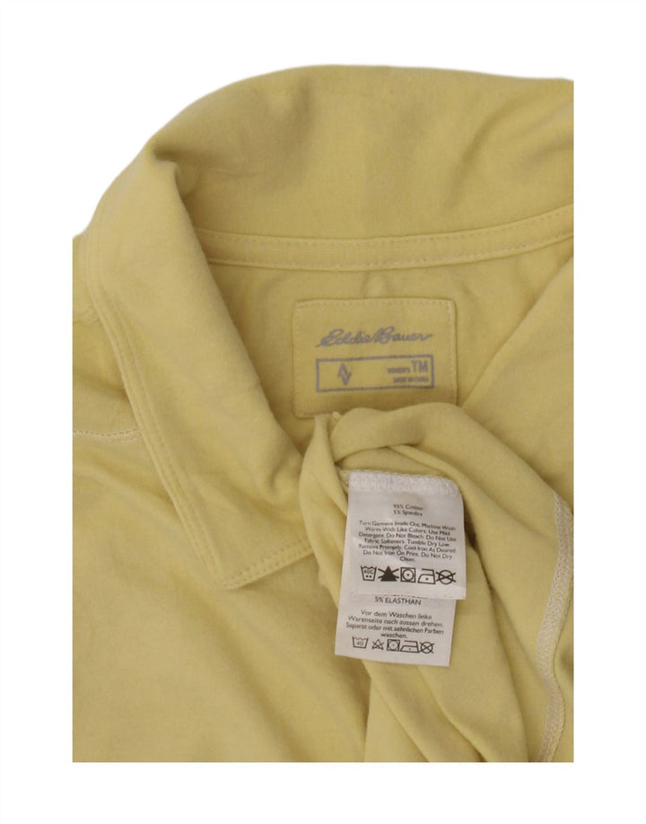 Polo alta da donna Eddie Bauer UK 12 cotone giallo medio