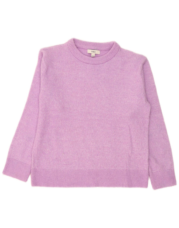 Maglione maglione con scollo a barca da donna Marks & Spencer UK 10 piccolo viola