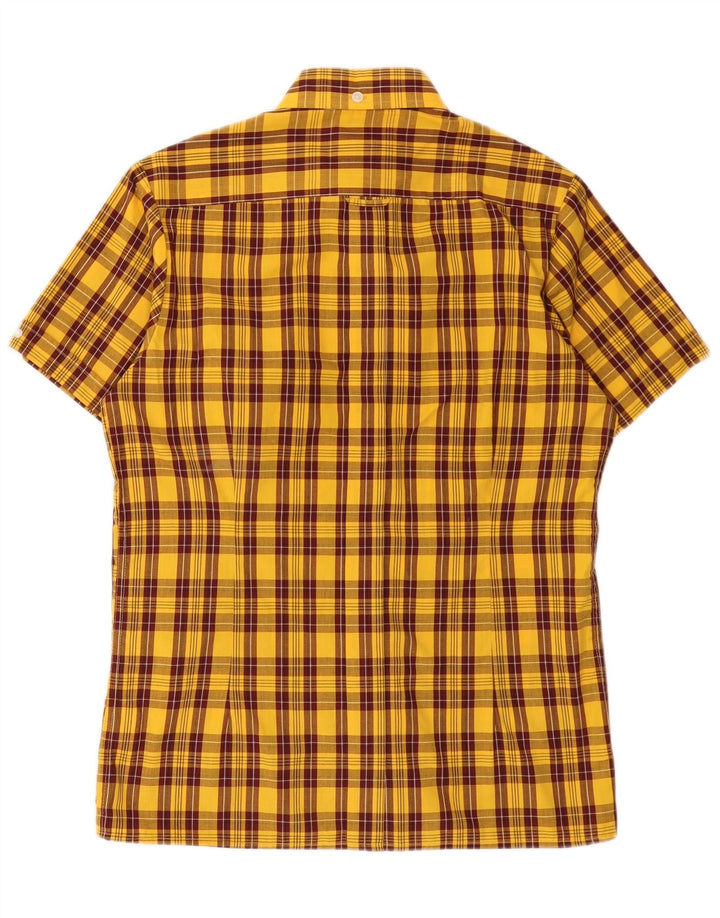 Camicia da uomo a maniche corte Dr Martens in poliestere a quadri giallo medio