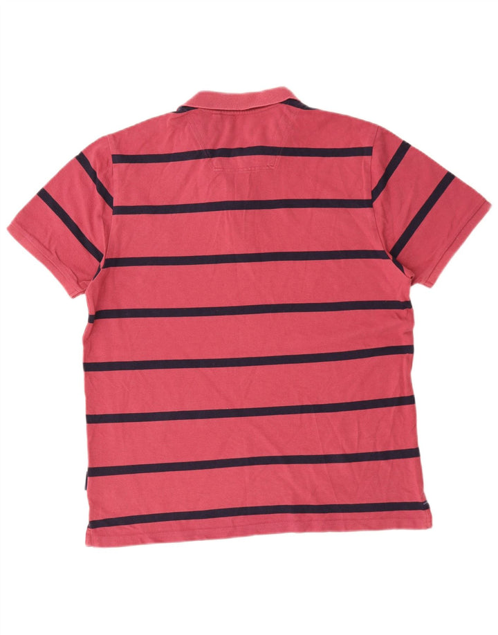 Polo da uomo Joules in cotone a righe rosa medio