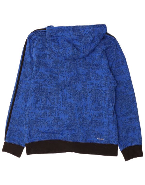 Maglione con cappuccio e zip da uomo ADIDAS in poliestere tie-dye blu medio