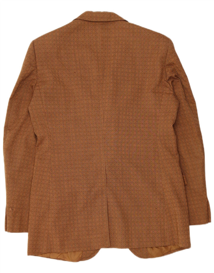 Giacca blazer da uomo a 2 bottoni Varteks IT 48 Lana geometrica marrone medio