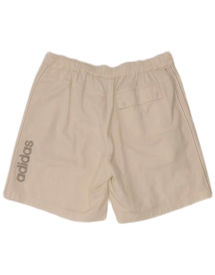 Pantaloncini cargo con grafica Adidas da donna medi W34 poliestere bianco sporco