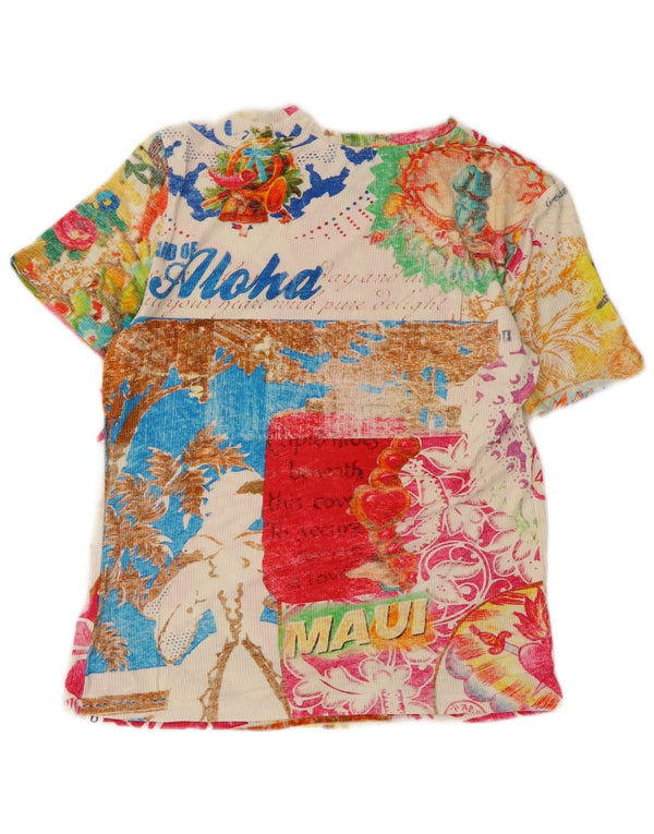 Desigual T-shirt grafica a maniche corte da donna Top UK 12 Medium multicolore