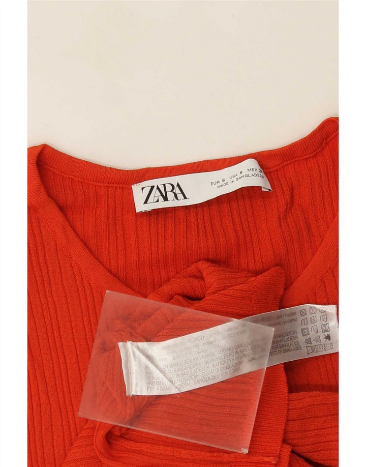 Canotta da donna Zara UK 10 piccola in acrilico arancione
