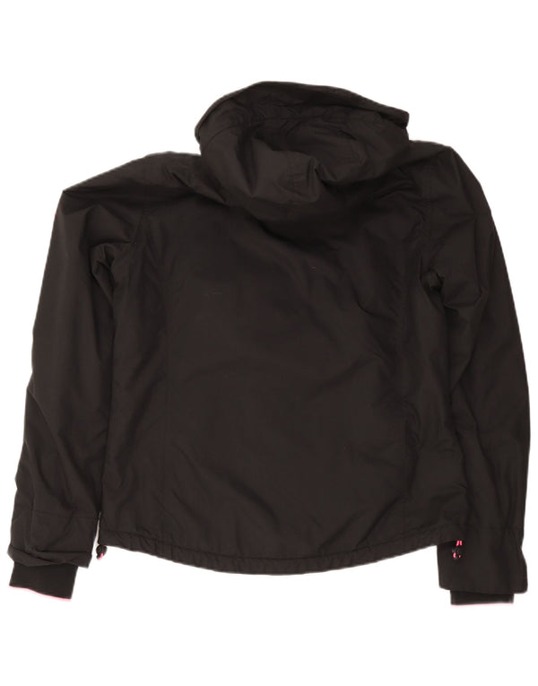 Giacca a vento con cappuccio da donna Superdry Windcheater UK 14 grande nera