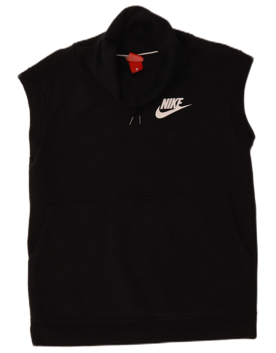 Felpa oversize senza maniche da donna Nike, maglione UK 10, piccola, cotone nero